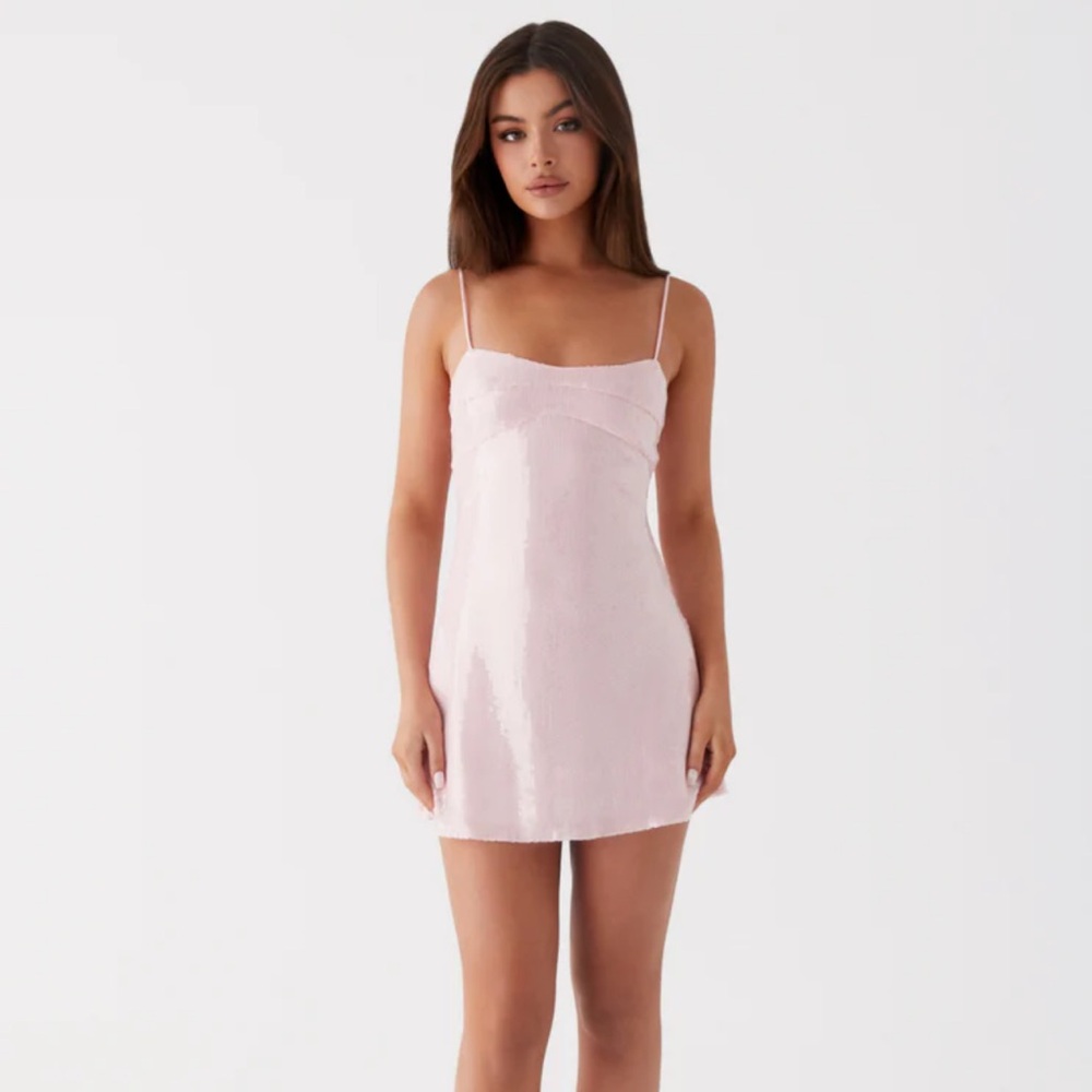 Pepper mayo sequin pink mini dress